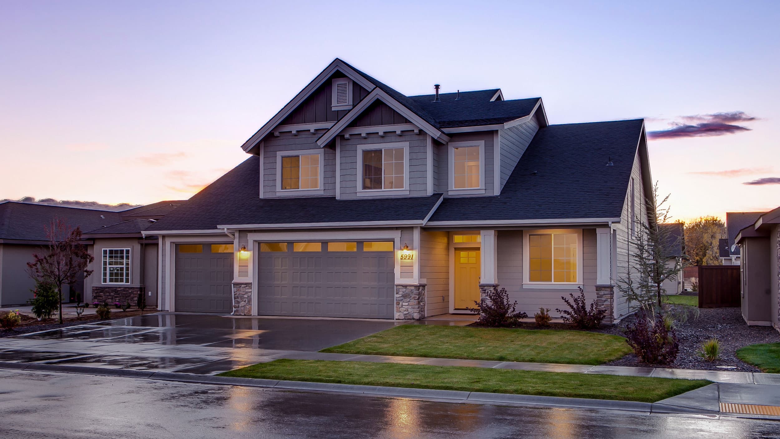 Modern home with professional roofing